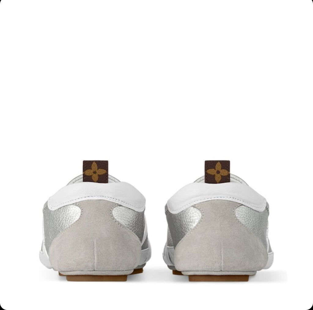 Louis Vuitton LV Sneakerina Metallic Grained Silver
