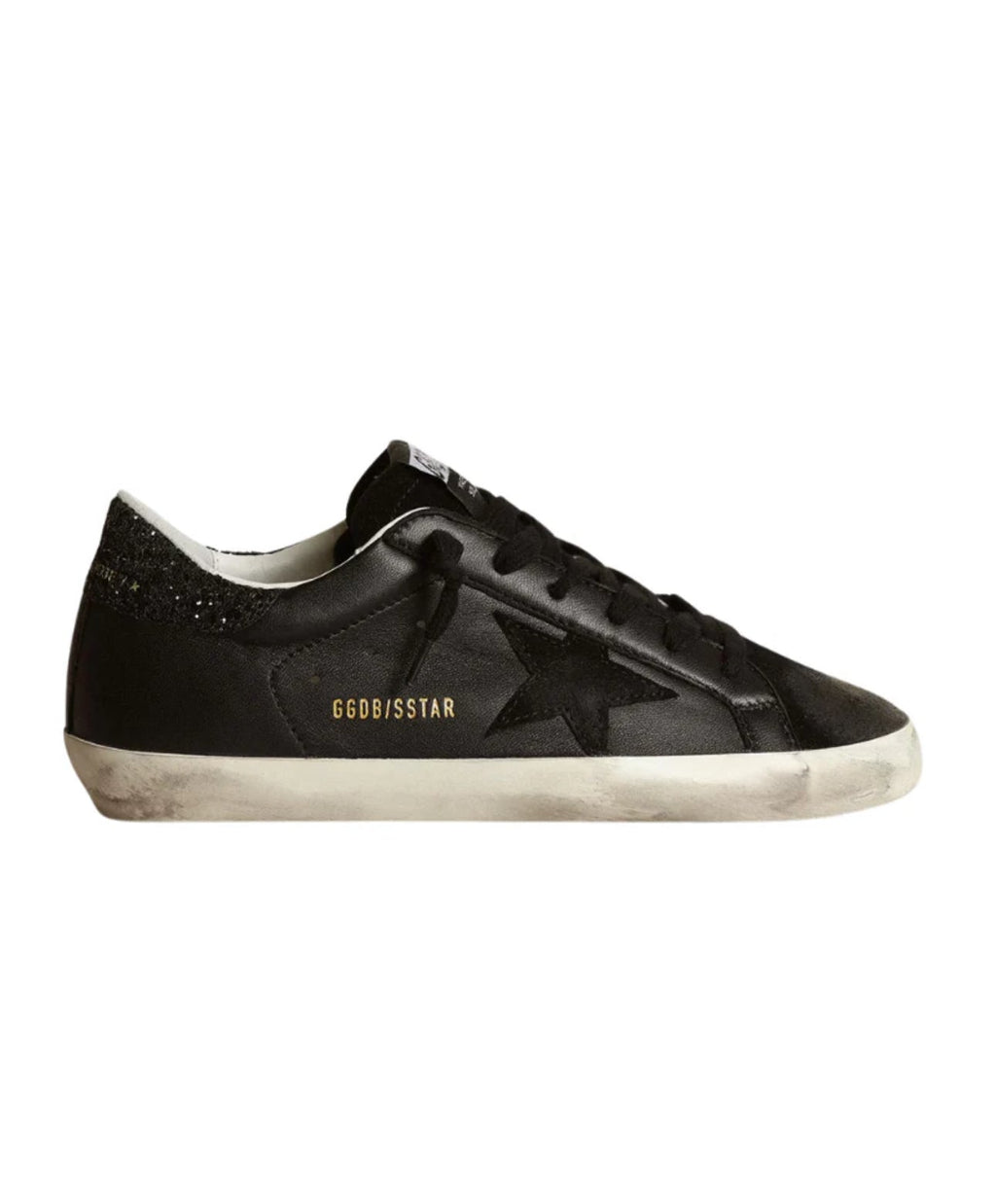 Golden Goose Superstar – Black Glitter Heel