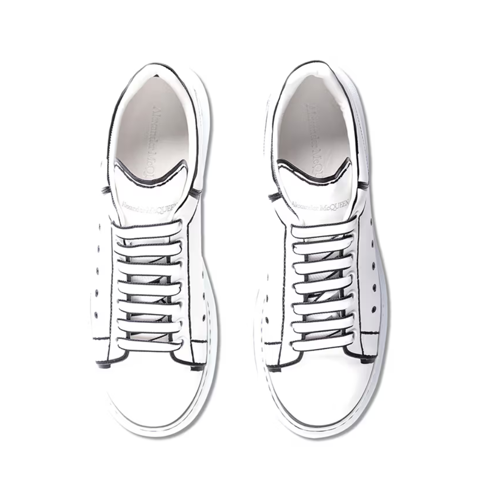 Sale Alexander Mcqueen Oversized – White Black Outline