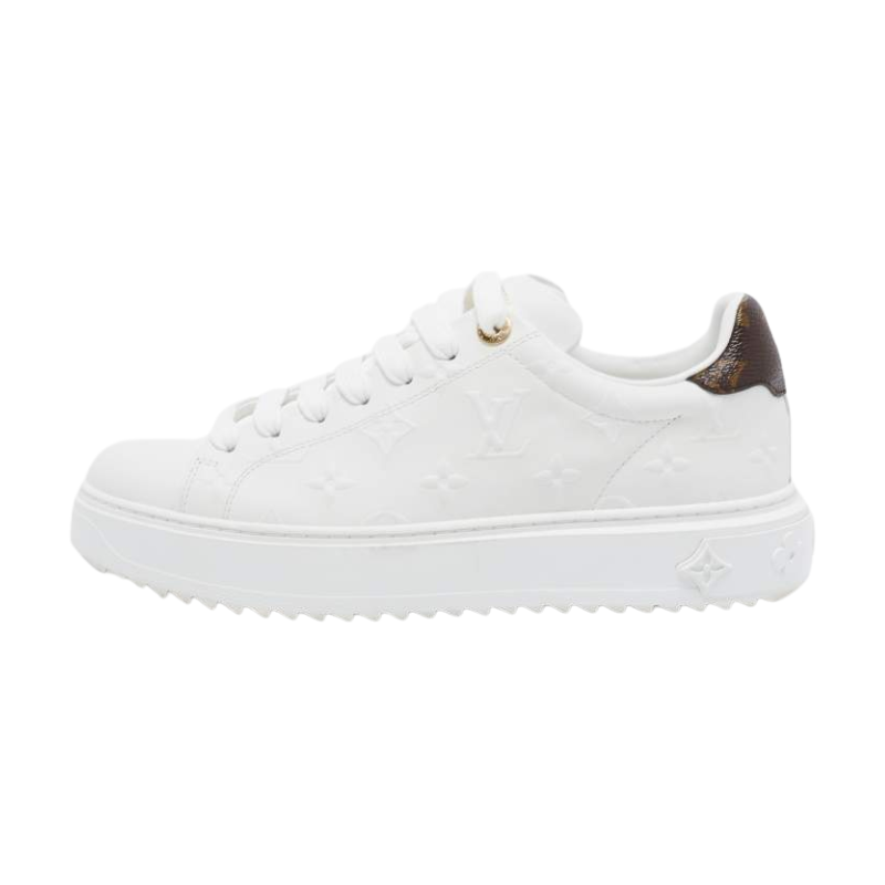 Sale Louis Vuitton Time Out – Debossed Monogram Leather White