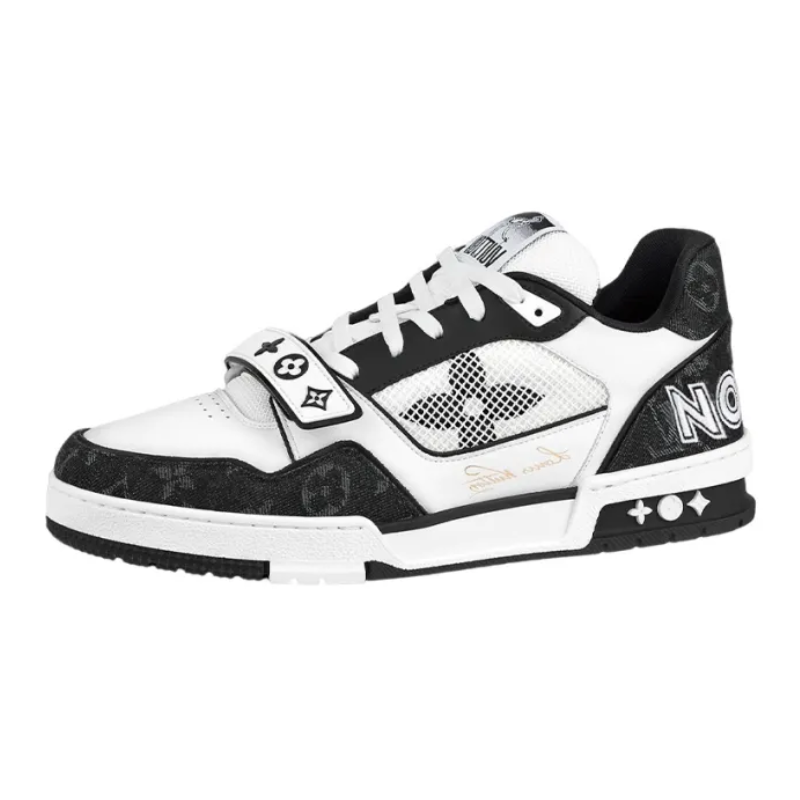 Louis Vuitton LV Trainer – Velcro Strap Monogram Denim Black White