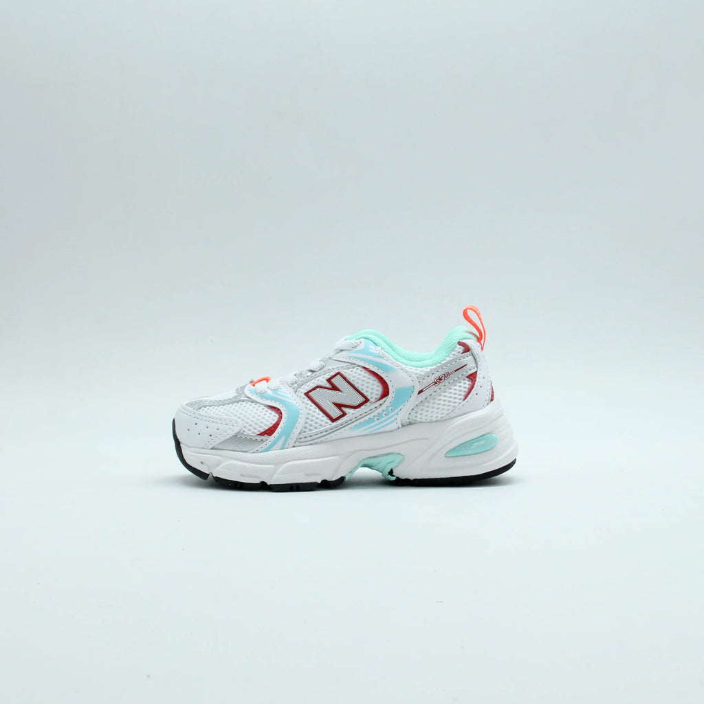 Kids New Balance 530 in the (White/Turquoise)