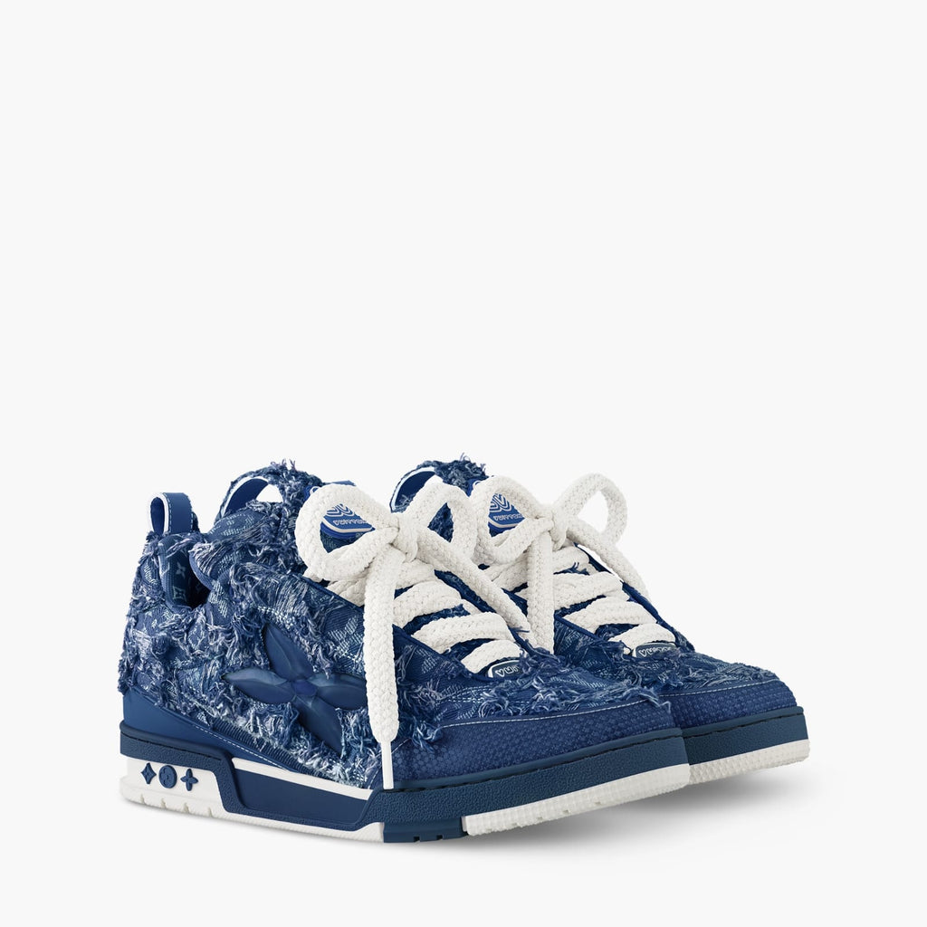 Louis Vuitton LV Skate Sneaker Distressed Denim Blue