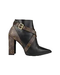 Louis Vuitton Matchmake Calfskin & Monogram Heel Ankle Boots Black