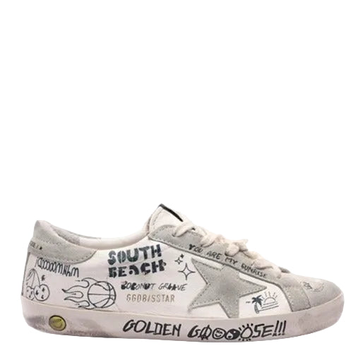 Golden Goose  Super-Star Silkscreened Sneakers | Cream From
