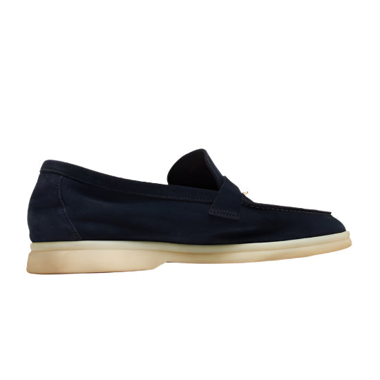 Loro Piana Black Suede Summer Charms Walk Slip On Loafers