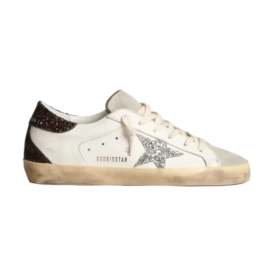 Golden Goose Super-Star 'Silver Star Brown Glitter' (Women)