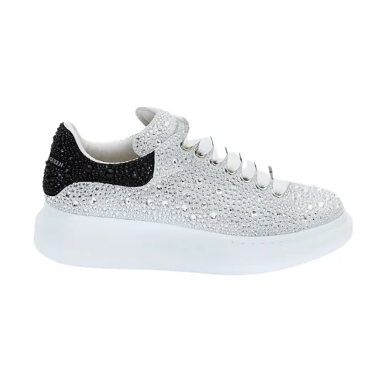 Alexander McQueen Oversized Sneaker 'Crystal-Embellished White' (Women)